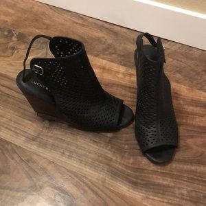 Lucky brand open toe wedges as 8.5